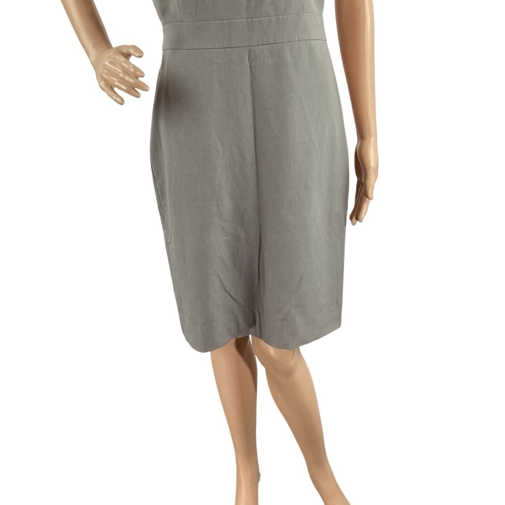 J.Crew Factory Sleeveless Gray Sheath Suiting Dress Size 6 - Picture 3 of 7